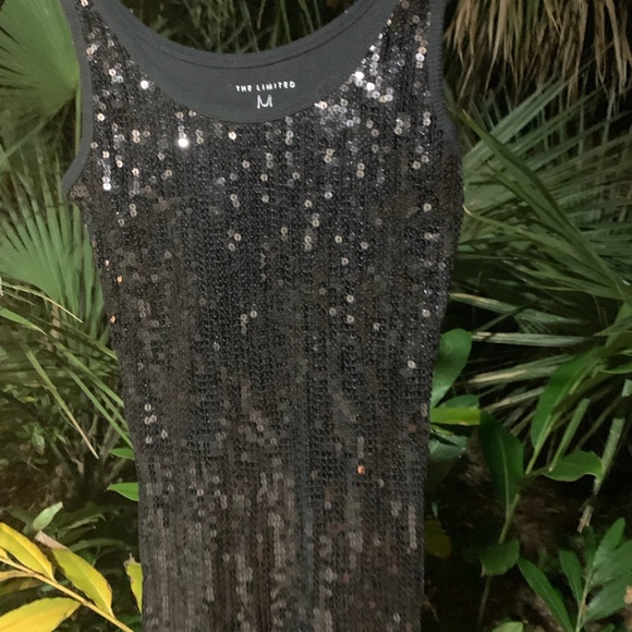 Amazing, Sexy Black Tank Top with sequens.  Beautiful Shirt! - Picture 4 of 4